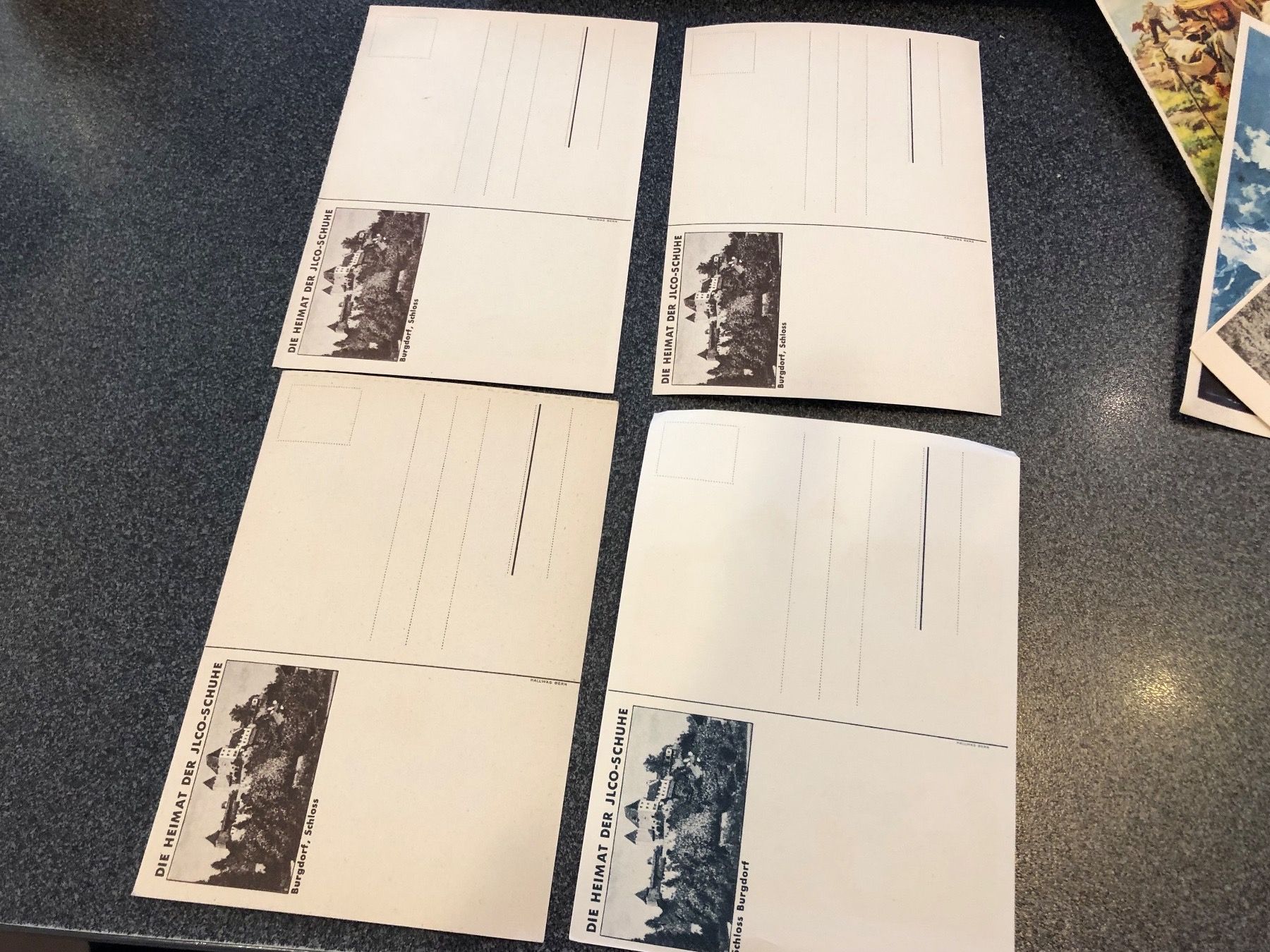 Alle Briefmarken: Brief JLCO Schuhe mit 7 Werbekarten 1930 – Gebraucht aus Lufingen von Rac0 3