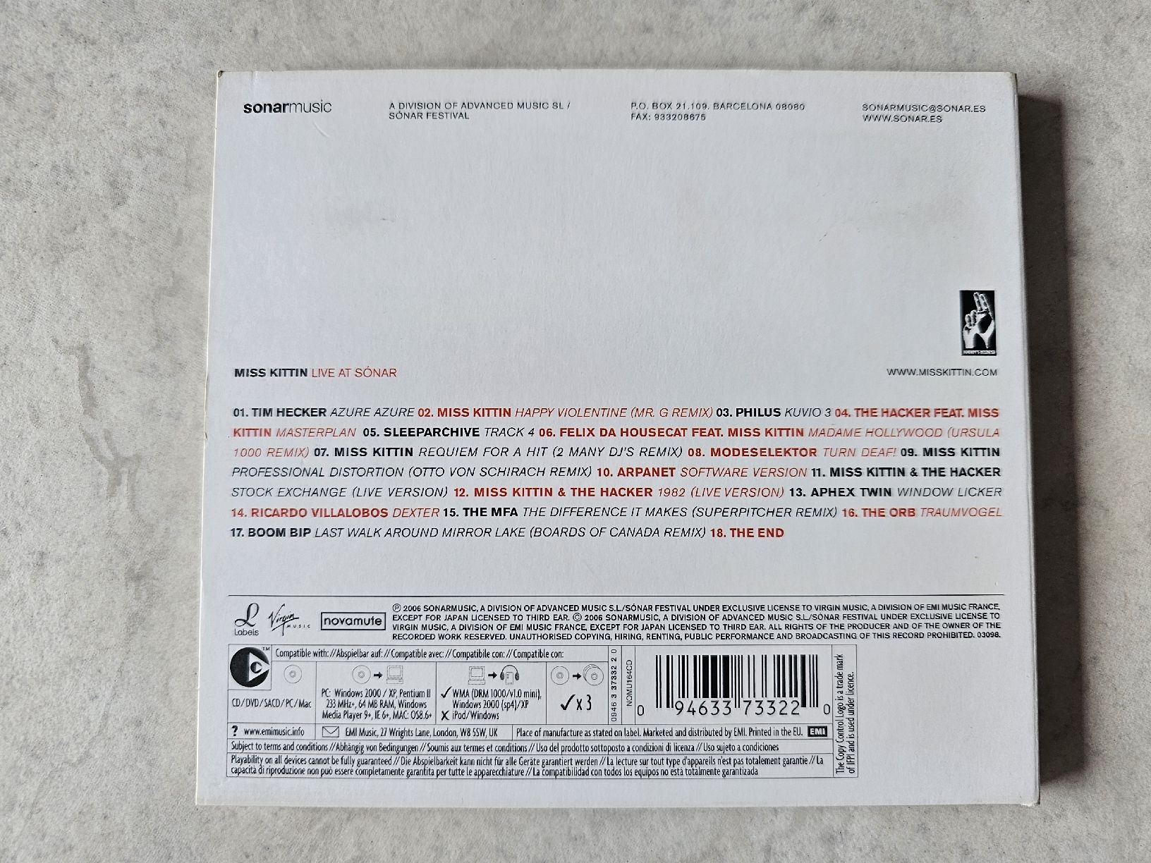 CDs: Miss Kittin  -  Live At Sónar – Gebraucht aus Schneisingen von backstore24 1