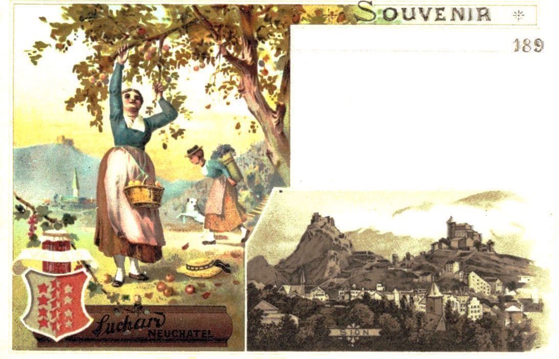 Ansichtskarten: Chocolat Suchard Valais Sion – Gebraucht aus Biasca von Blenio71
