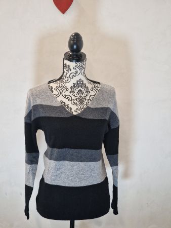 Kaschmir-Merinowolle Pullover gestreift Grösse S neuwertig!