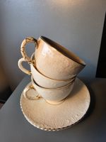 3er Set Vintage Tee-Tassen mit Untertellern Villeroy & Boch