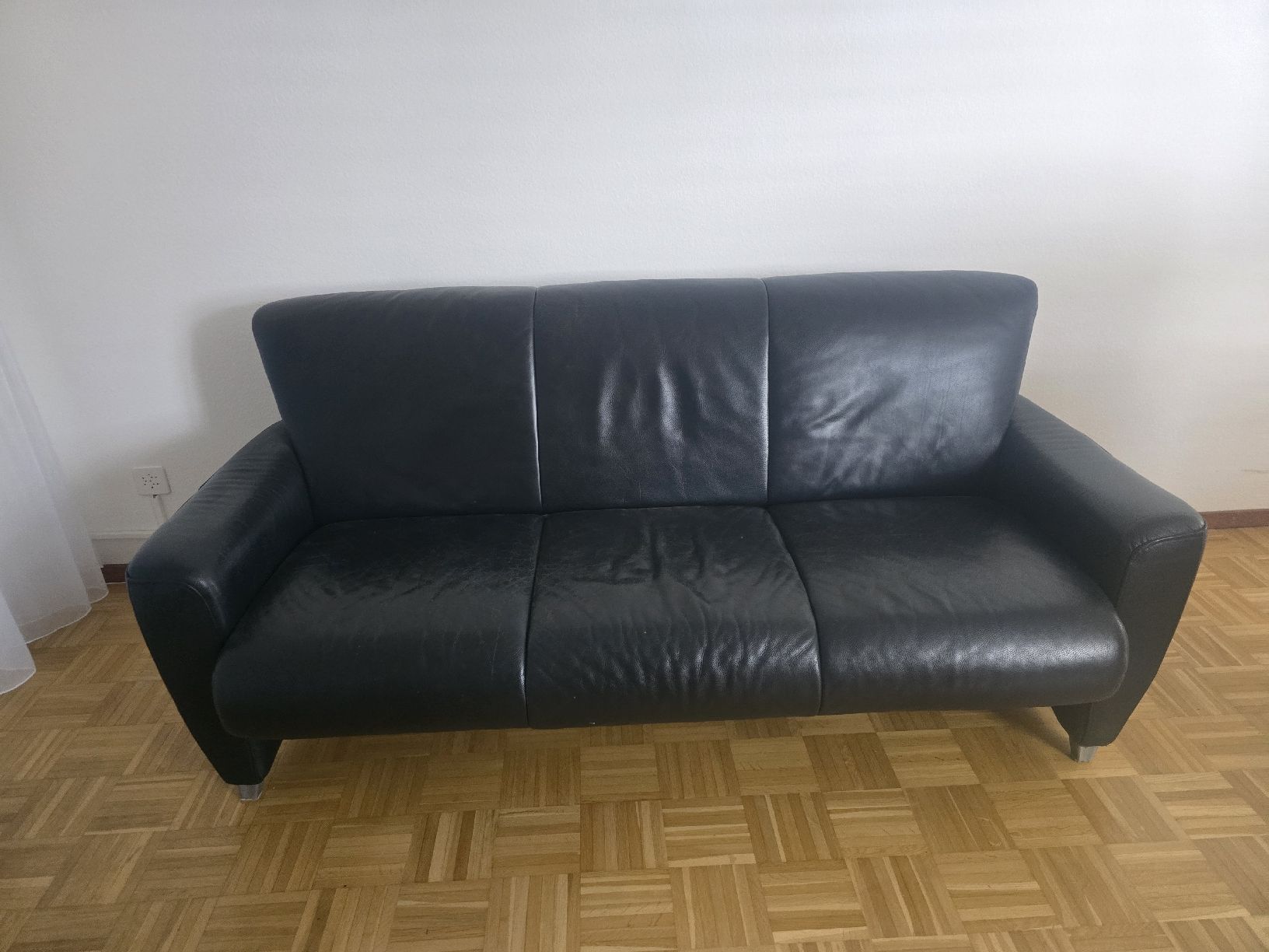 Divani: Sofa Leder schwarz 3-Sitzer – Usato da Kriens venduto da faebri