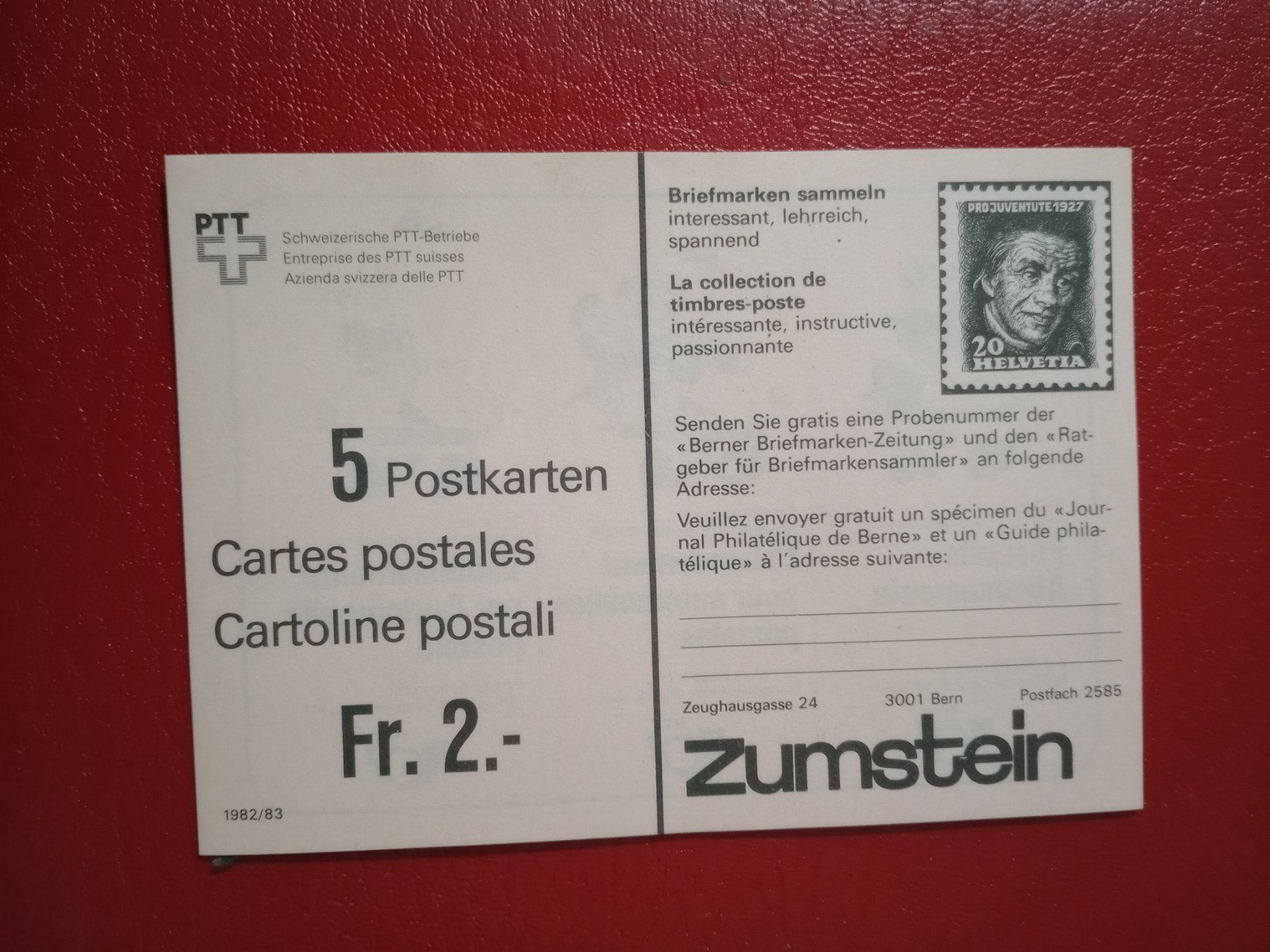 Cartes postales: PTT Postkarten Set Original Zustand 1982/83 – D'occasion à Küttigen par Melisch1000