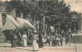 Zürich ZH Bahnhofstrasse Wochenmarkt belebt