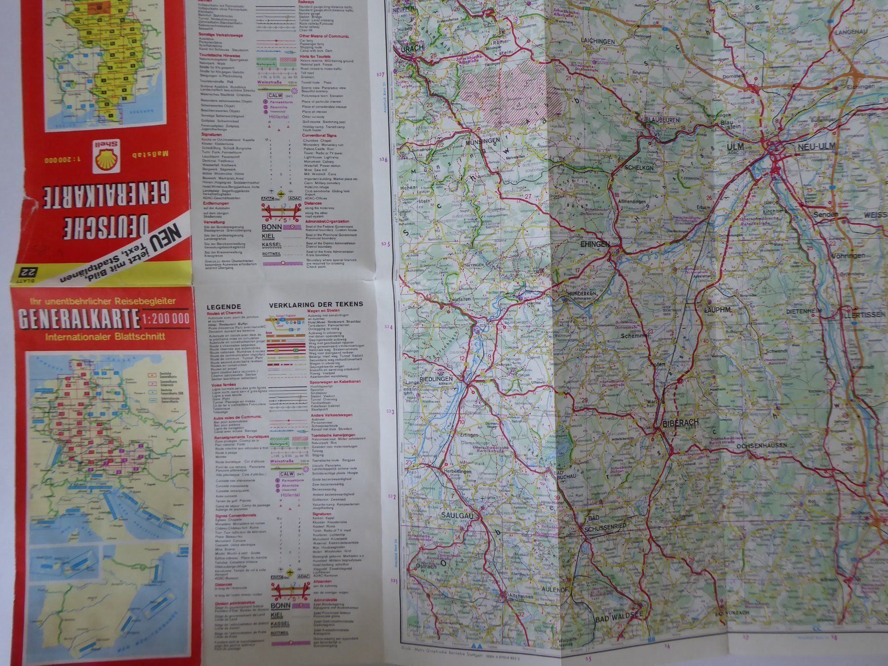 Cartine & Atlanti: Deutsche Strassenkarte, Shell, Gebiet Blatt 22 – Usato da Turbenthal venduto da Panau 3
