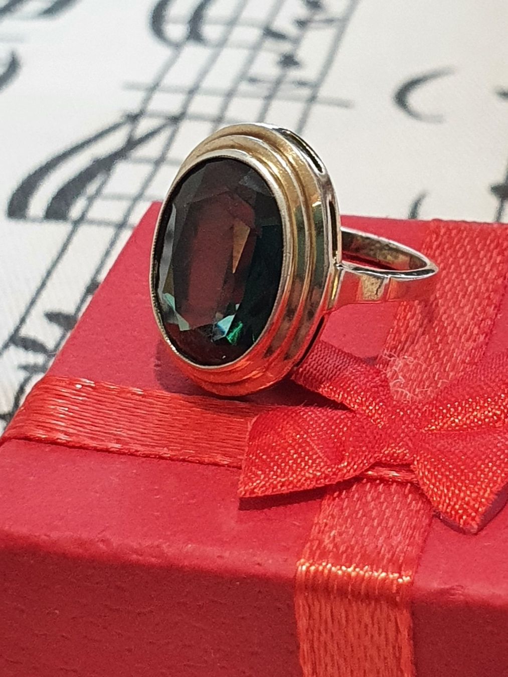 Anelli: Art-Déco Schätzchen - Designer Turmalin Ring in 800er Silber – Usato da Wohlen AG venduto da palmsprings 4