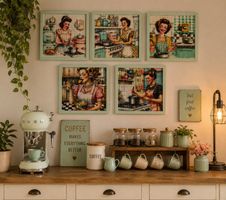 ✨ Retro Diamond Painting Set – 5 Bilder komplett 🖼️