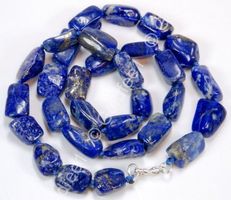 Lapis Lazuli Kette ca. 53cm 925 Silber