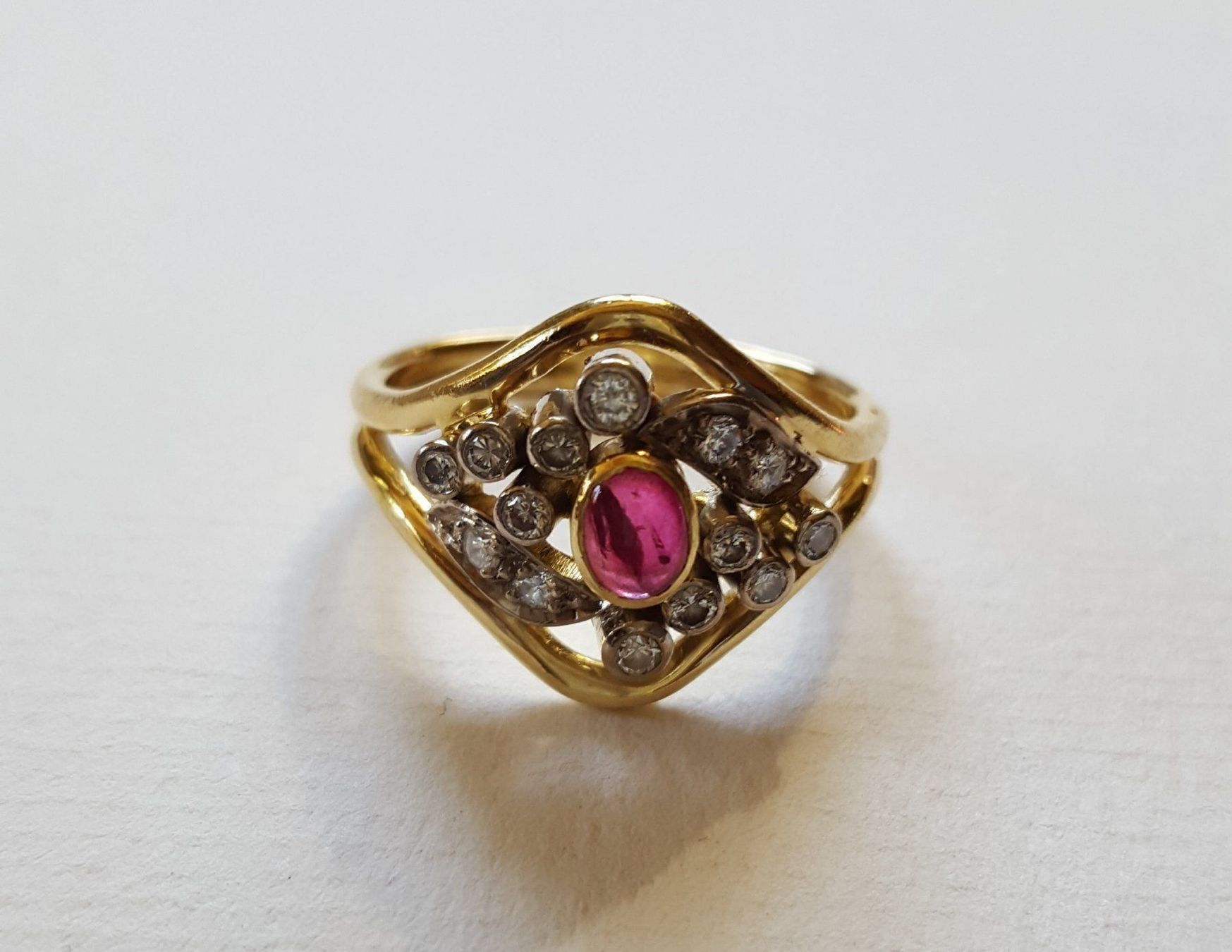 Anelli: 750 Massiv Gold Ring Mit Diamanten/Rubin – Usato da Wald ZH venduto da Aniade 9