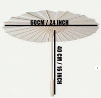 Sonnenschirm Papier weiss 60cm neu 20 stücke