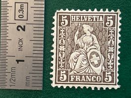 Alte Briefmarke, Helvetia 5 Fr.