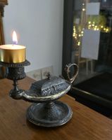 Antike Orientlampe mit Kerzenhalter C. Wirth800 Silber 281 g