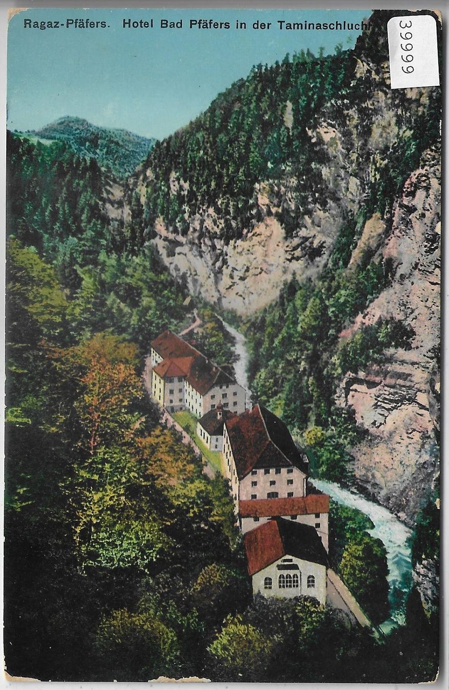 Cartoline postali: Ragaz-Pfäfers - Hotel Bad Pfäfers - Litho – Usato da Ettingen venduto da Kartenplanet