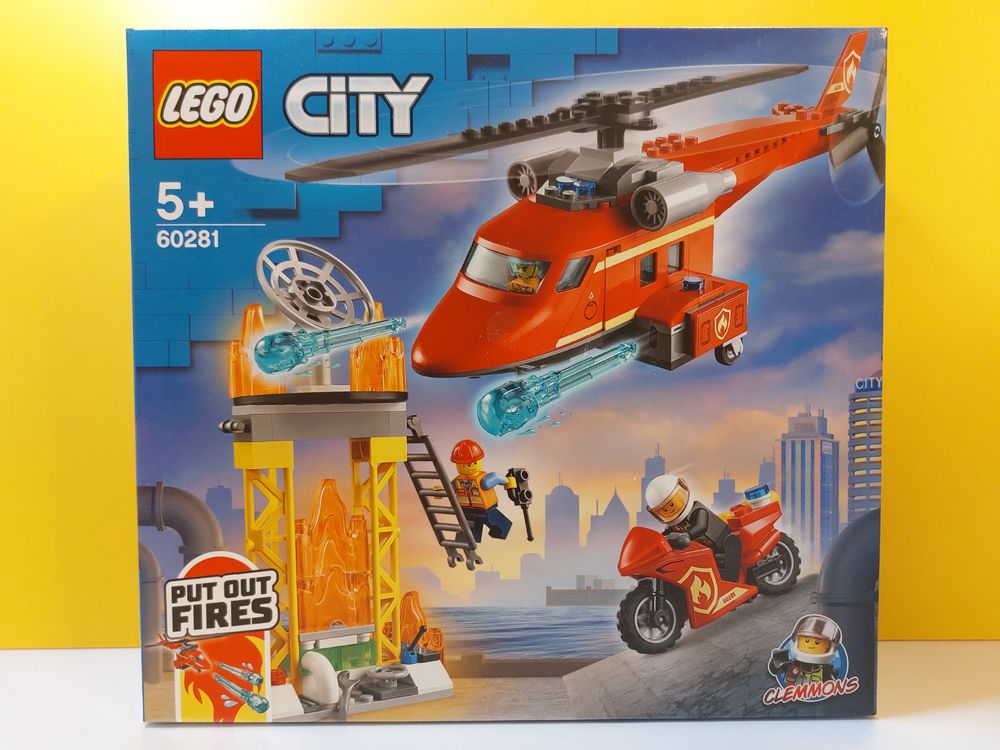 KEMUZ 2x Flugzeug Bausteine Set - Feuerwehr & Polizei Hubschrauber