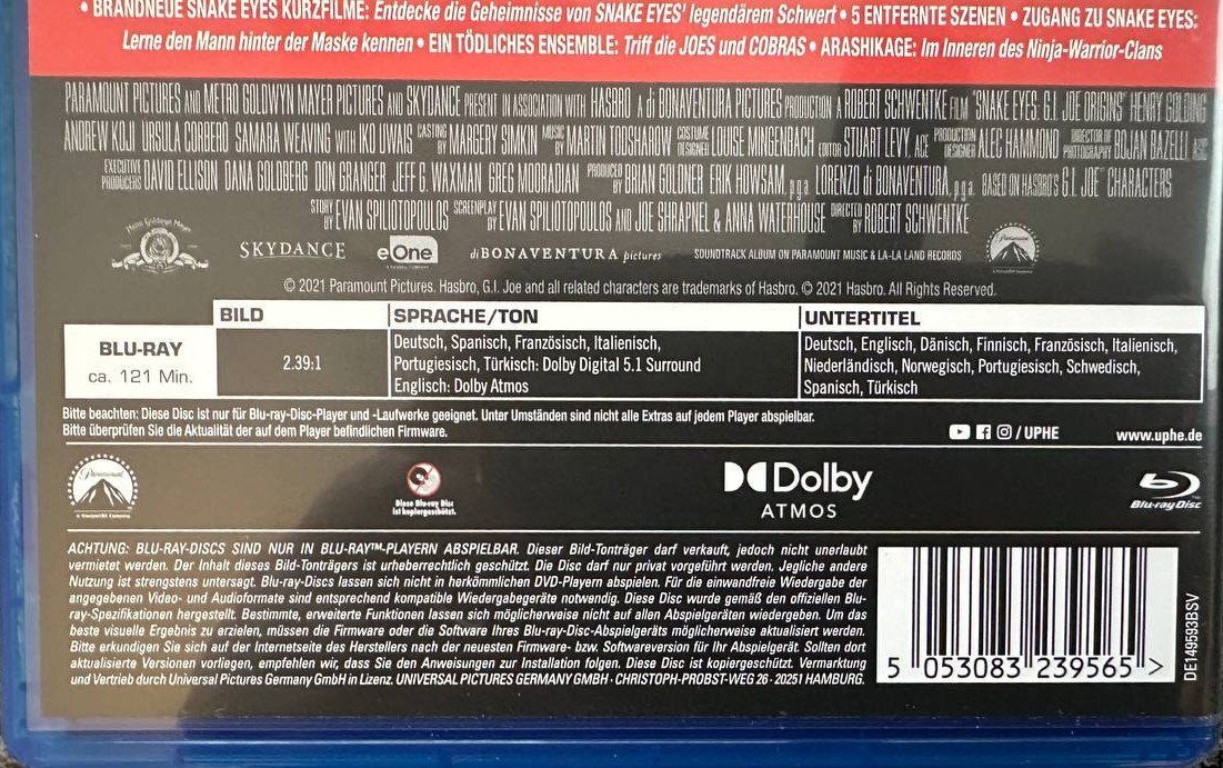 Tutti i DVDs: G.I. Joe Blu-ray 1 bis 3 – Usato da Beringen venduto da Mantafisch1 4