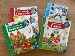 Wieso weshalb warum Bücherpaket Fussball, Feuerwehr, Burg
