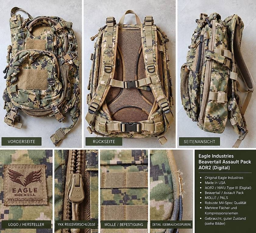 Zaini: Eagle Industries Assault Pack in AOR2 – Usato da Rothenfluh venduto da BushOps