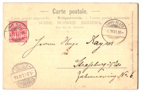 Cartoline postali: Relief-AK Davos, Totalansicht im verschn – Usato da Berlin venduto da bartko-reher 1