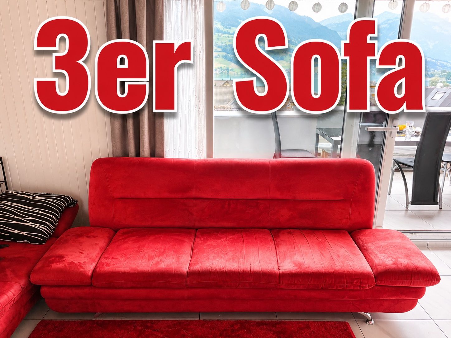 Sofas: 3er Sofa rot guter Zustand – Gebraucht aus Sachseln von Nuflo