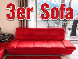 3er Sofa rot guter Zustand
