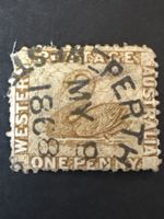 Timbre Western Australia 1871 un penny cygne utilisé