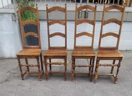 4 Antike Leiterstühle Massivholz – Landhausstil (Set)