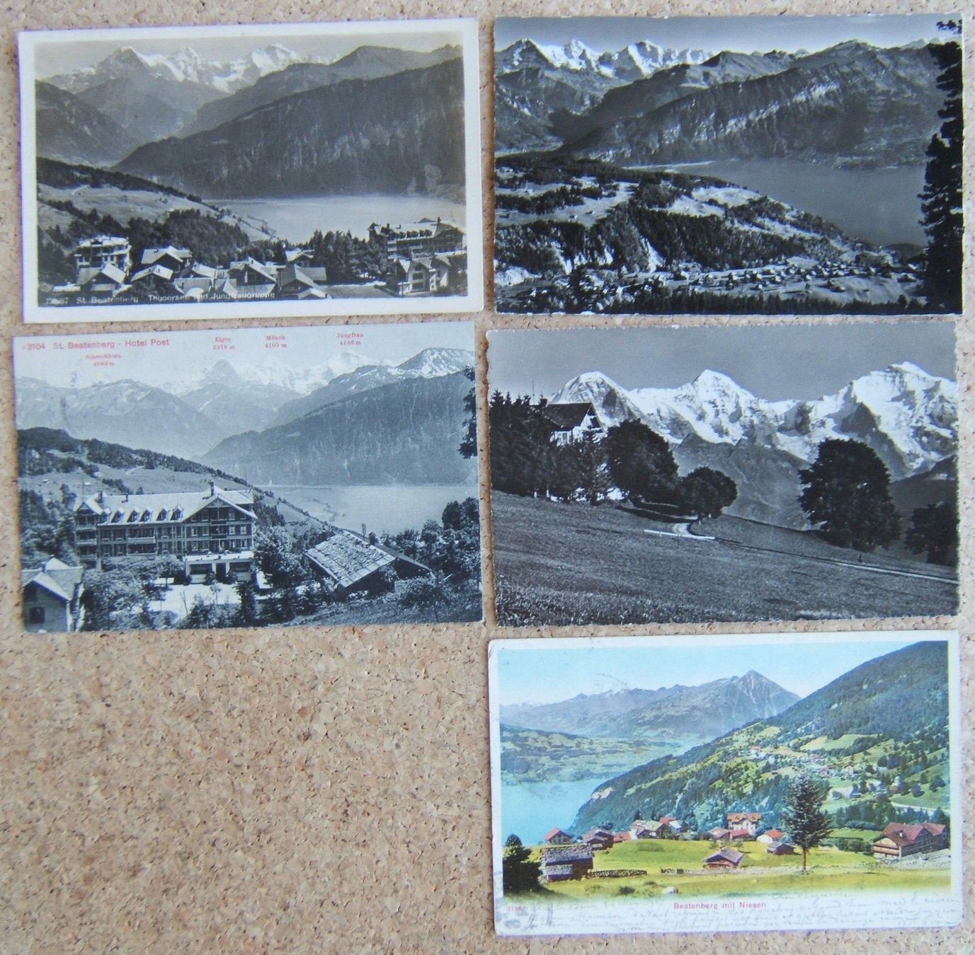Cartoline postali: 5 AK BEATENBERG, HOTEL POST, THUNERSEE, NIESEN – Usato da Brunnen venduto da Nonne04