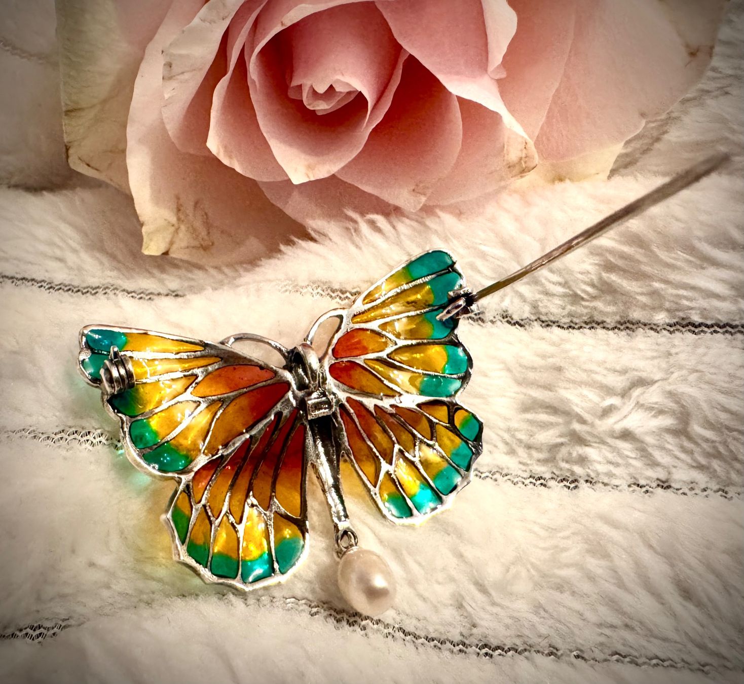 Spille & Fermagli: Brosche Schmetterling 925 Sterling Silver mit Perle – Nuovo (secondo la descrizione) da Zürich venduto da LIBELLA13 7