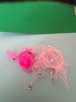 2 Haargummis rosa mit Steinen und Tüll
