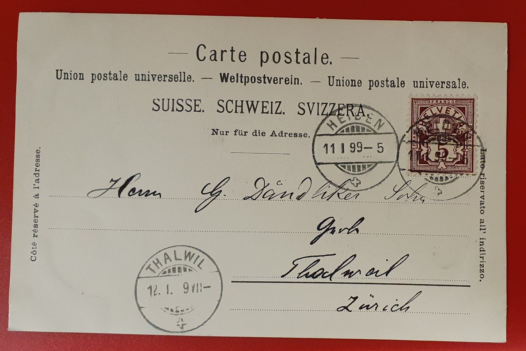 Cartoline postali: Gruss aus Heiden 1899 – Usato da Kreuzlingen venduto da Rschweiz1 1