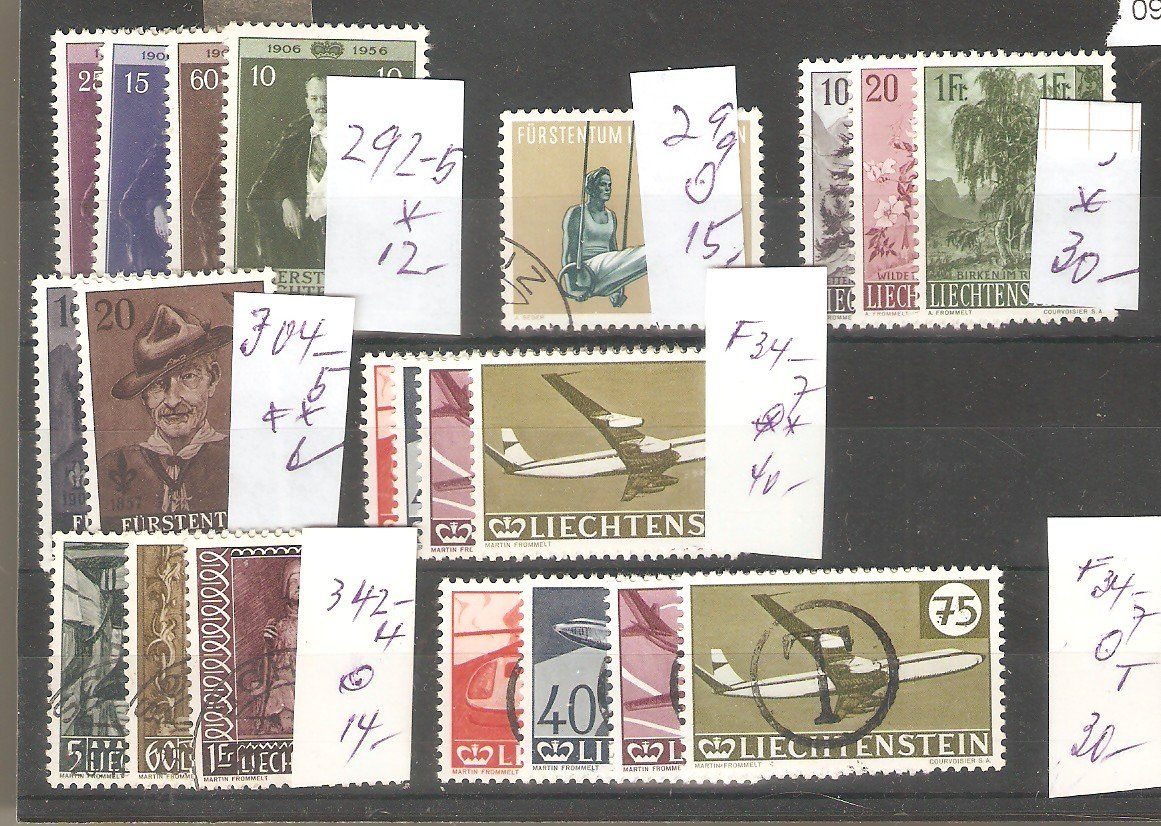 Alle Briefmarken: FL 6 Ausgaben * / O – Gebraucht aus Lausanne von Whorvath