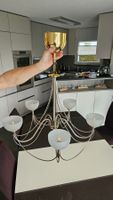 Elegante Lampe/Deckenlampe, 5-flammig, Gold/Silber, Vintage