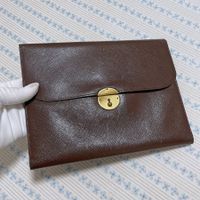 Täschchen beids zu öffnen dunkelbraun Saffiano VINTAGE 40s