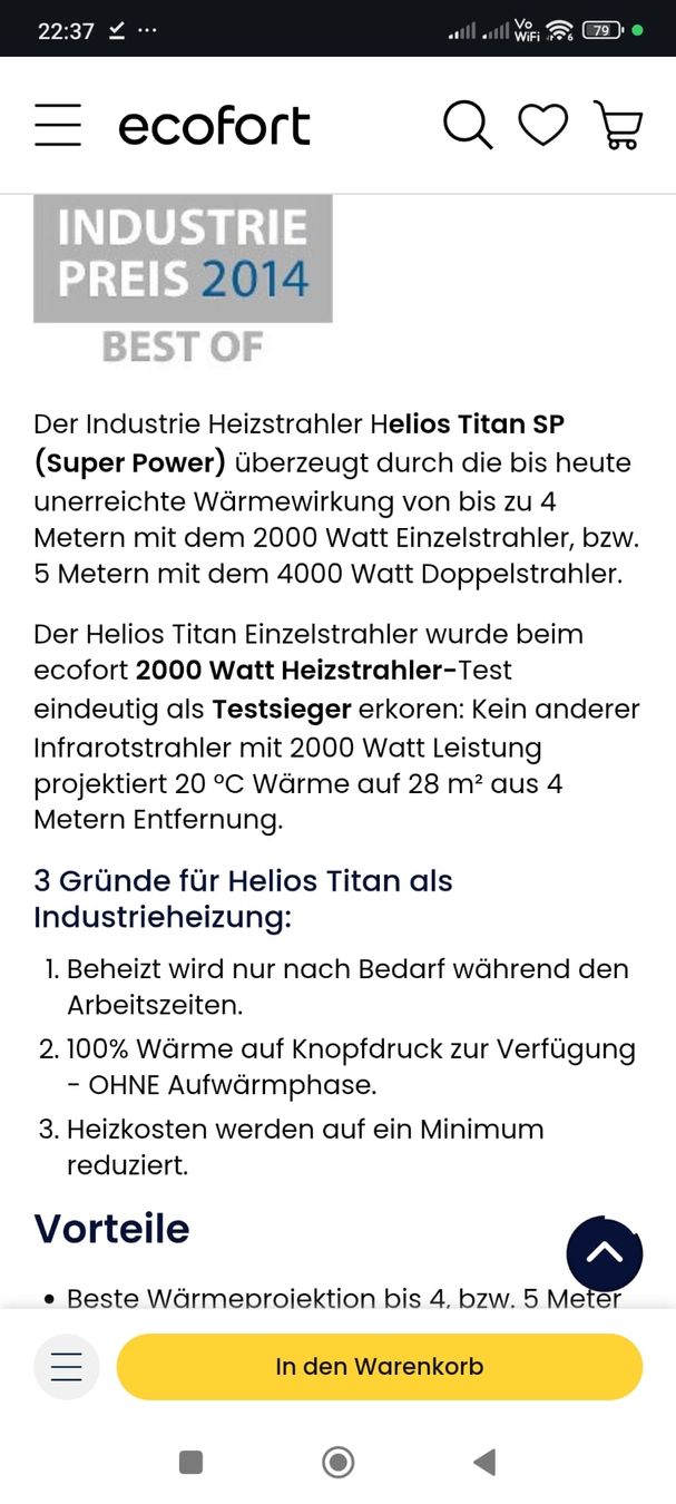 Helios Heizgeräte: Heizstrahler Helios Titan – Gebraucht aus Luzern von JenKu 2