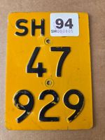 Velonummer SH 94 gelb Mofanummer Mofaschild Plaque Mofa