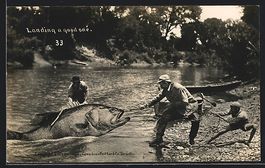 Landing a good one, kanadische Angler zi