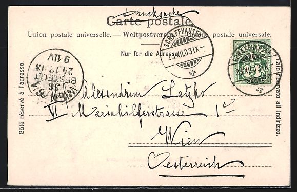 Cartes postales: Schaffhausen, Passanten und Strassenbahn – D'occasion à Berlin par bartko-reher 1