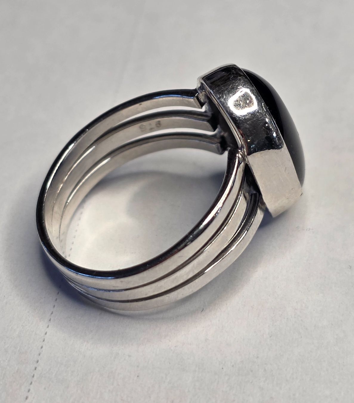 Onyx Bagues: Black Onyx Solitaire Fingerring – Neuf (Voir description) à Zürich par benedikt12 3