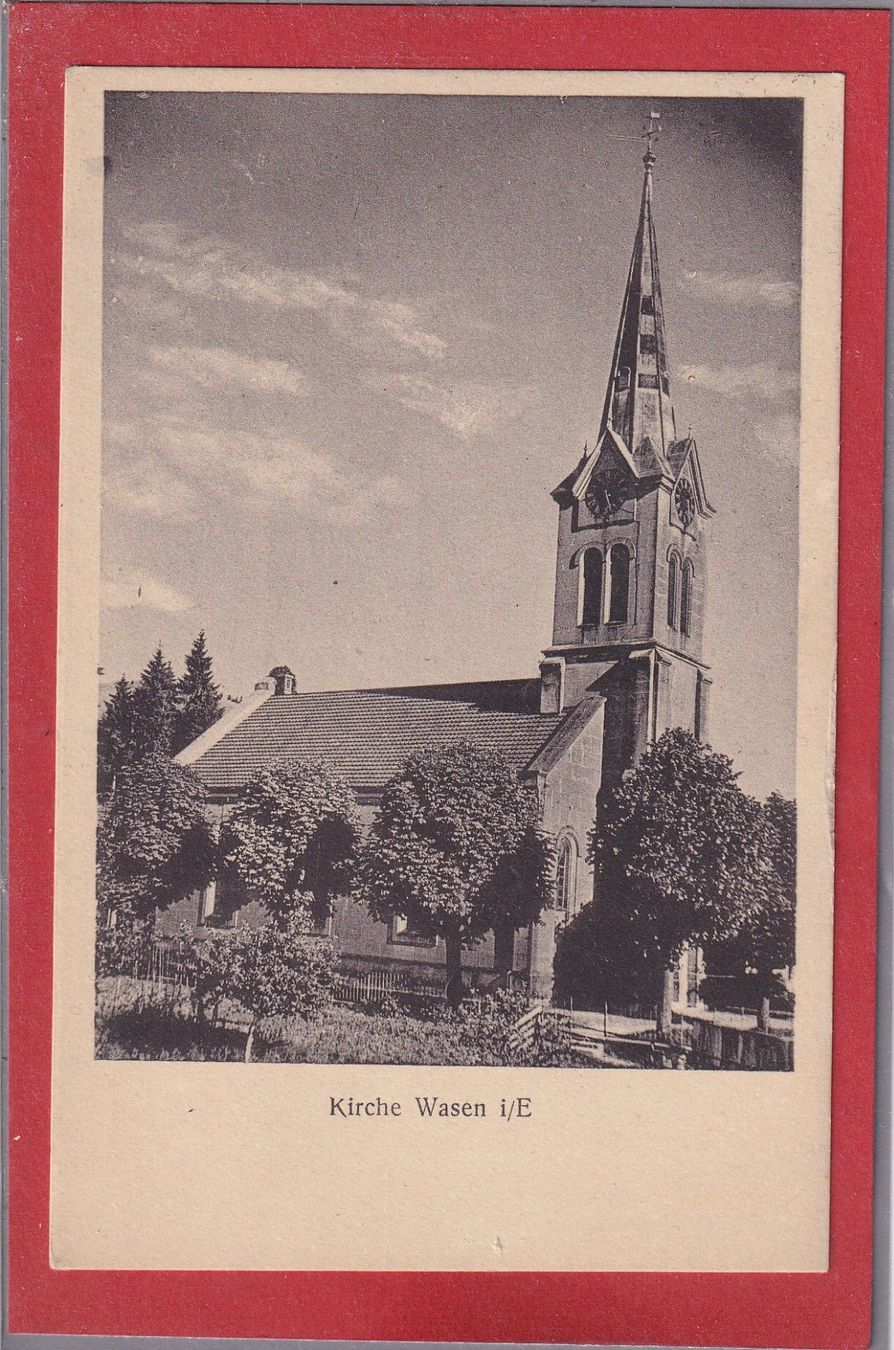 Ansichtskarten: Wasen i/E - Kirche - 1926 – Gebraucht aus Orvin von Pyaeschli