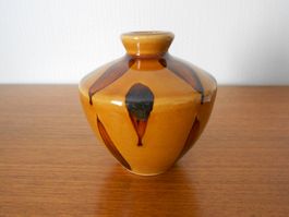 Kleine, handgemachte Vintage Vase (Senfgelb, Oker)