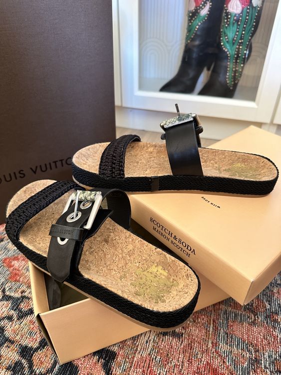 MAISON SCOTCH leather slides, 38, worn once! 4