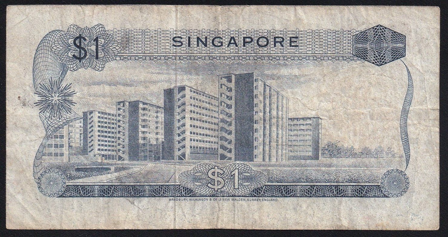 Banconote: Singapur 1 Dollar 1972 – Usato da Brugg AG venduto da banknoten_muesli 1