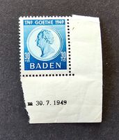 *ABART* Französische Zone Baden-Mi 49 ** (1949) Druckdatum