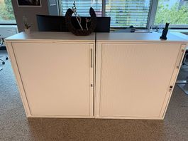 9x Büro-Rolladenschrank Weiss 