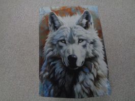 Scheiben Vorhang mit Wolf Kopf (2 Stk.)
