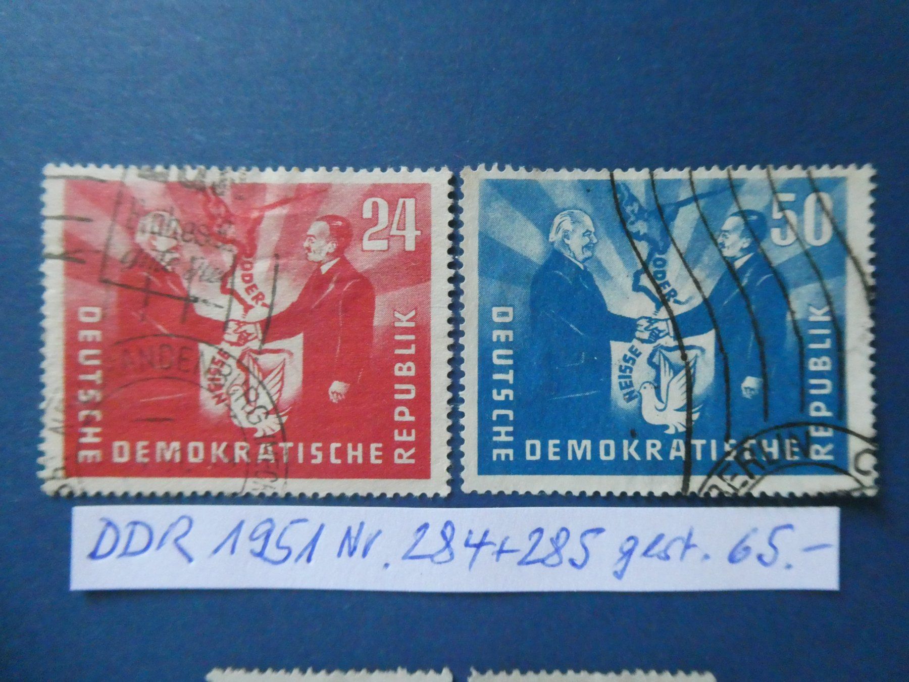 Tutti i francobolli: DDR 1951 Nr. 284+285 gestempelt – Usato da Lausen venduto da Herbamare01