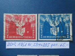 DDR 1951 Nr. 284+285 gestempelt
