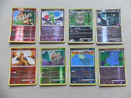 8 Pokémon Sammelkarten 2009 Text Deutsch 50-90 KP glänzend