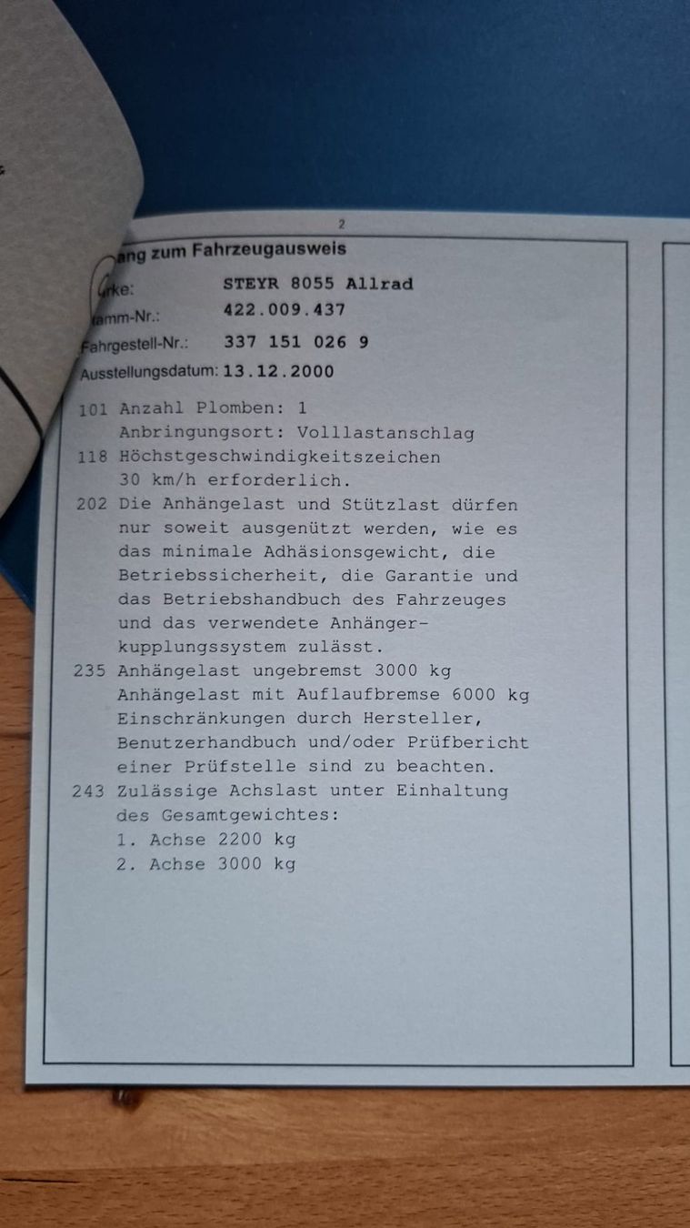 Steyr Trattori: Steyr 8055 Allrad – Usato da Sihlbrugg venduto da Weag16 9