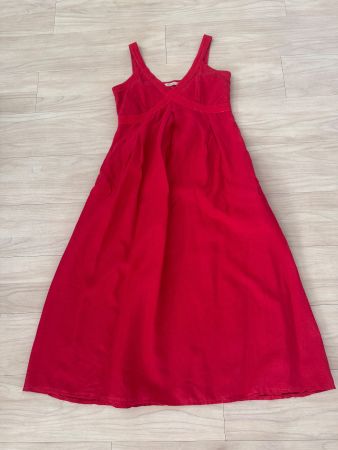 Kleid in Leinen rot Grösse M